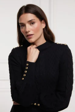 Holland Cooper Knitwear|Dresses-Rachel Mini Dress Black