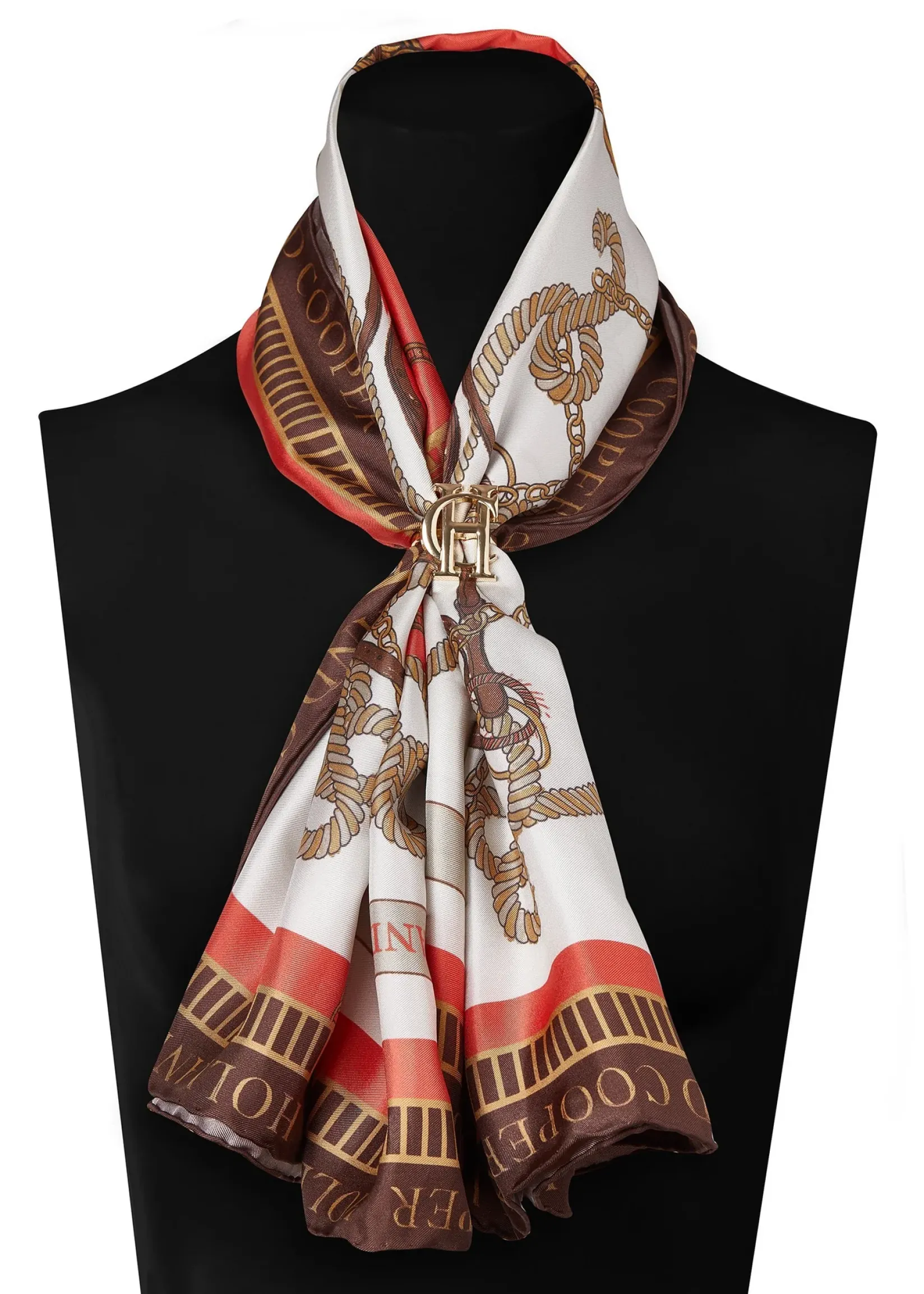 Holland Cooper Scarves|Scarves-Regal Horse Silk Scarf Sienna