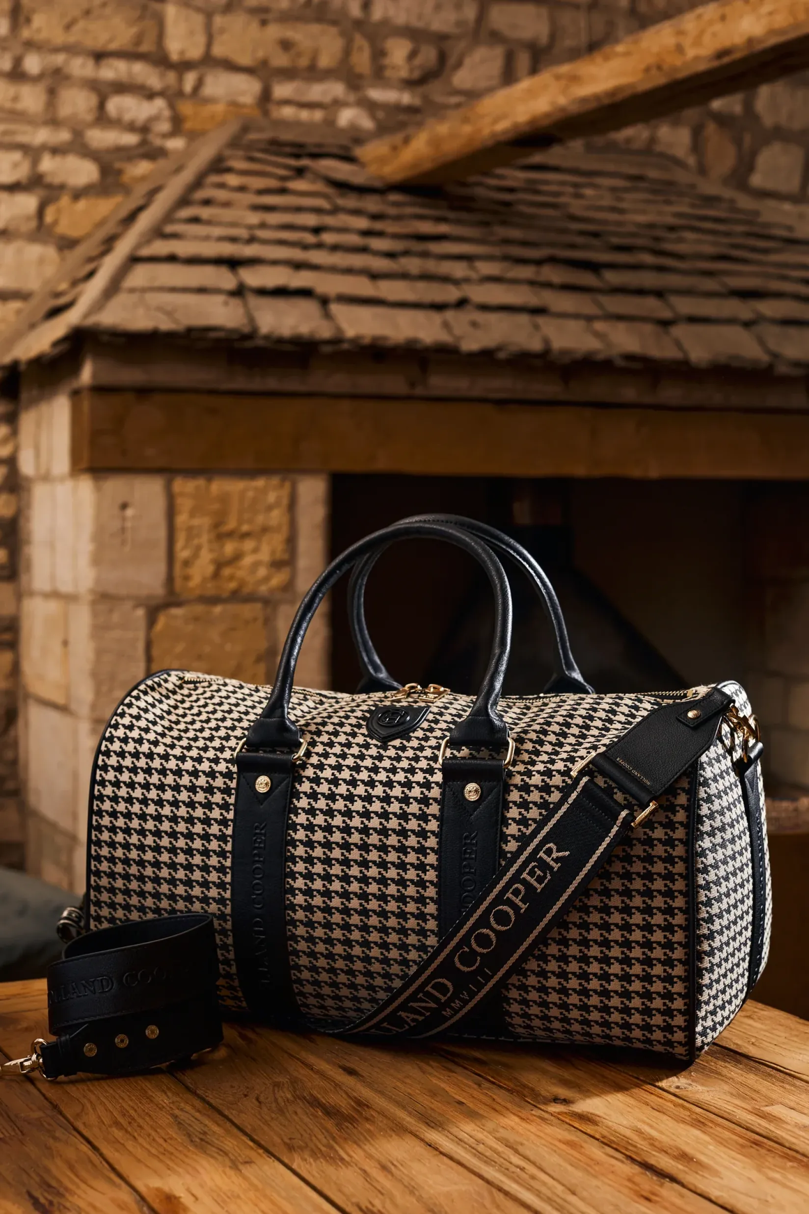 Holland Cooper Gifts For Her|The Perfect Gesture-Regency Holdall Ecru Houndstooth