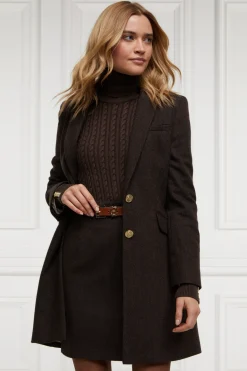 Holland Cooper Skirts|In Stock Tailoring-Regency Skirt Chocolate Herringbone
