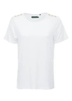 Holland Cooper Tees|Tops-Relax Fit Crew Neck Tee White