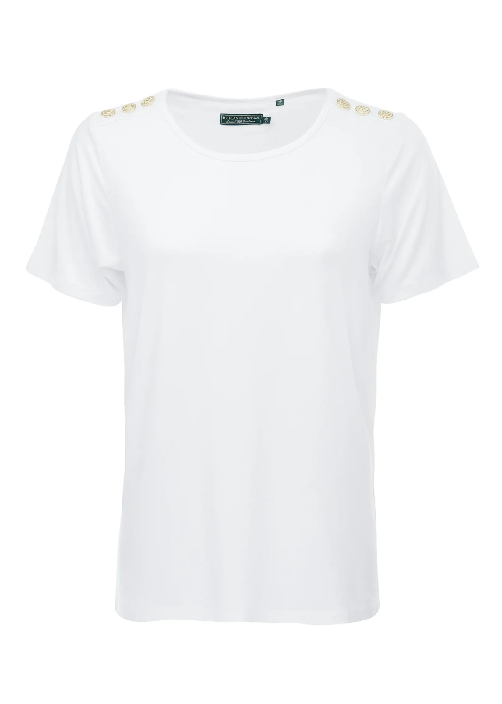 Holland Cooper Tees|Tops-Relax Fit Crew Neck Tee White