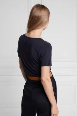 Holland Cooper Tees|Tops-Relax Fit Crew Neck Tee Ink Navy