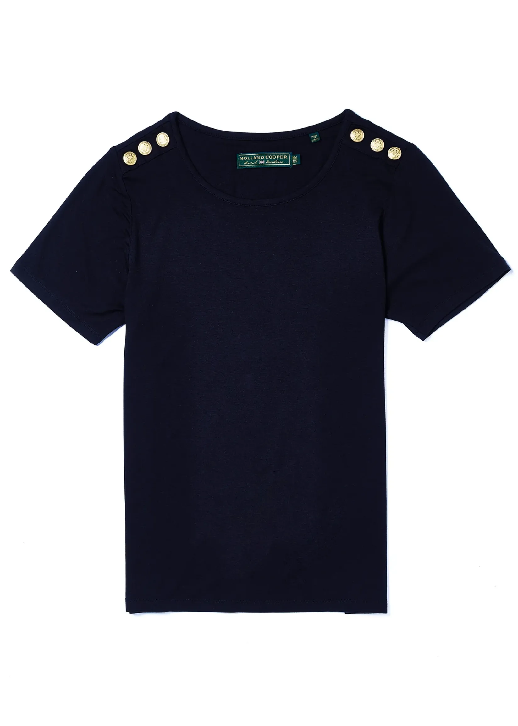 Holland Cooper Tees|Tops-Relax Fit Crew Neck Tee Ink Navy