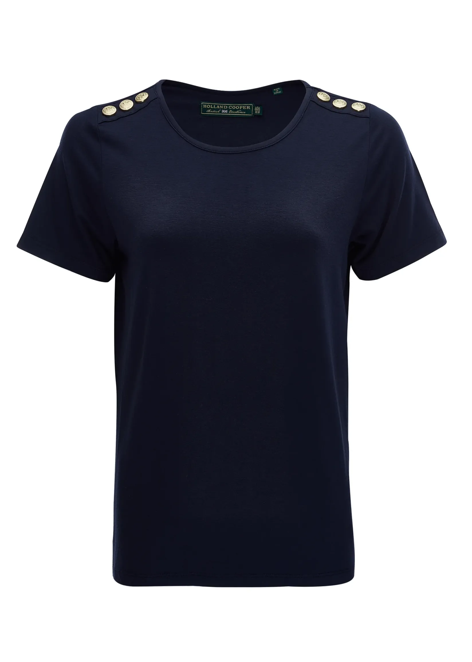 Holland Cooper Tees|Tops-Relax Fit Crew Neck Tee Ink Navy
