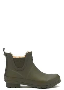 Holland Cooper At The Stables|Chelsea Boots-Rubber Chelsea Boot Matte Green Gunmetal