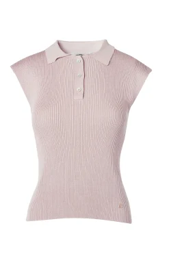 Holland Cooper Knitwear|Shop By Product-Scarlett Polo Knit Soft Pink