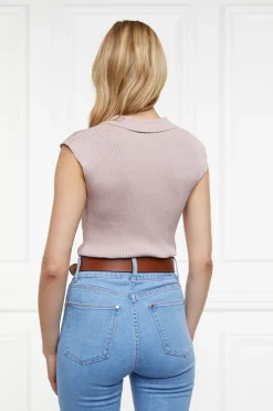Holland Cooper Knitwear|Shop By Product-Scarlett Polo Knit Soft Pink
