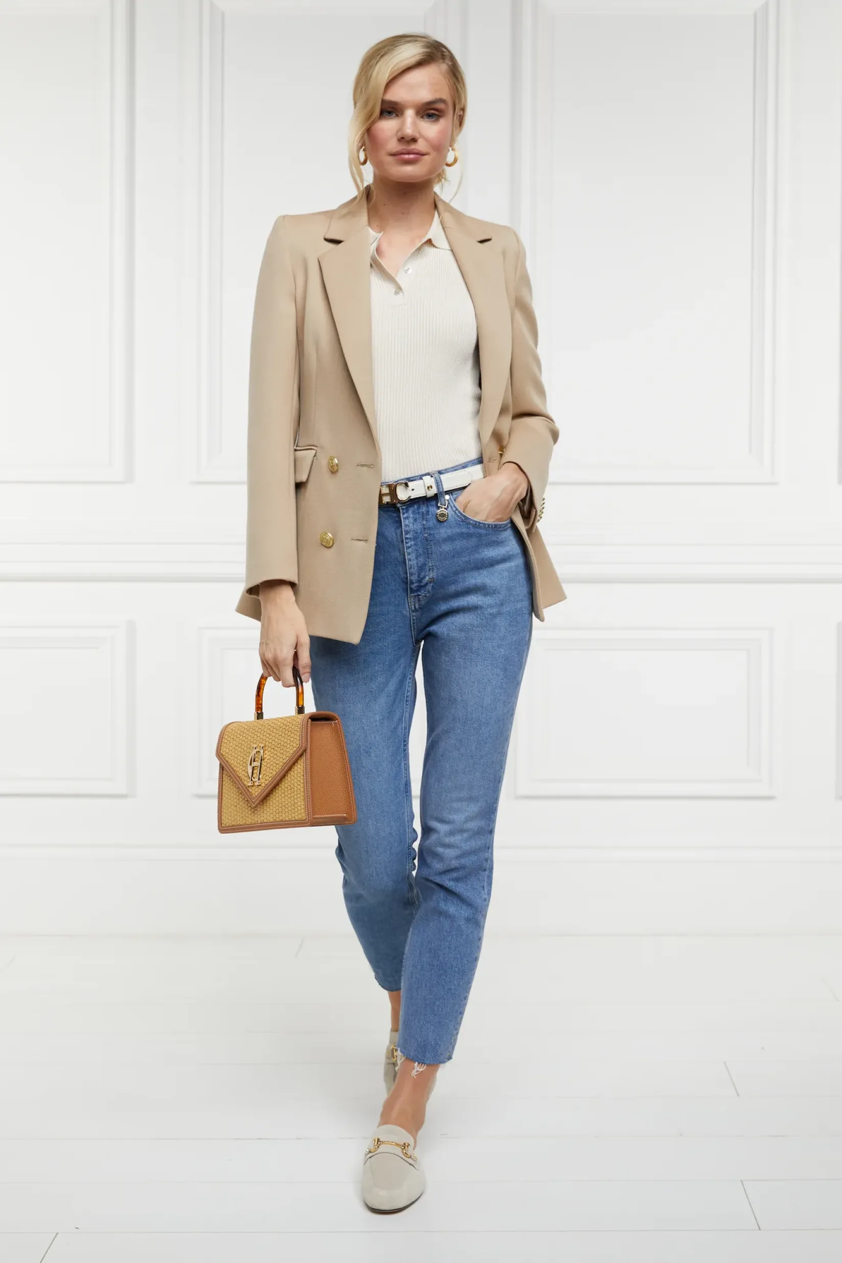 Holland Cooper Knitwear|Shop By Product-Scarlett Polo Knit Ecru