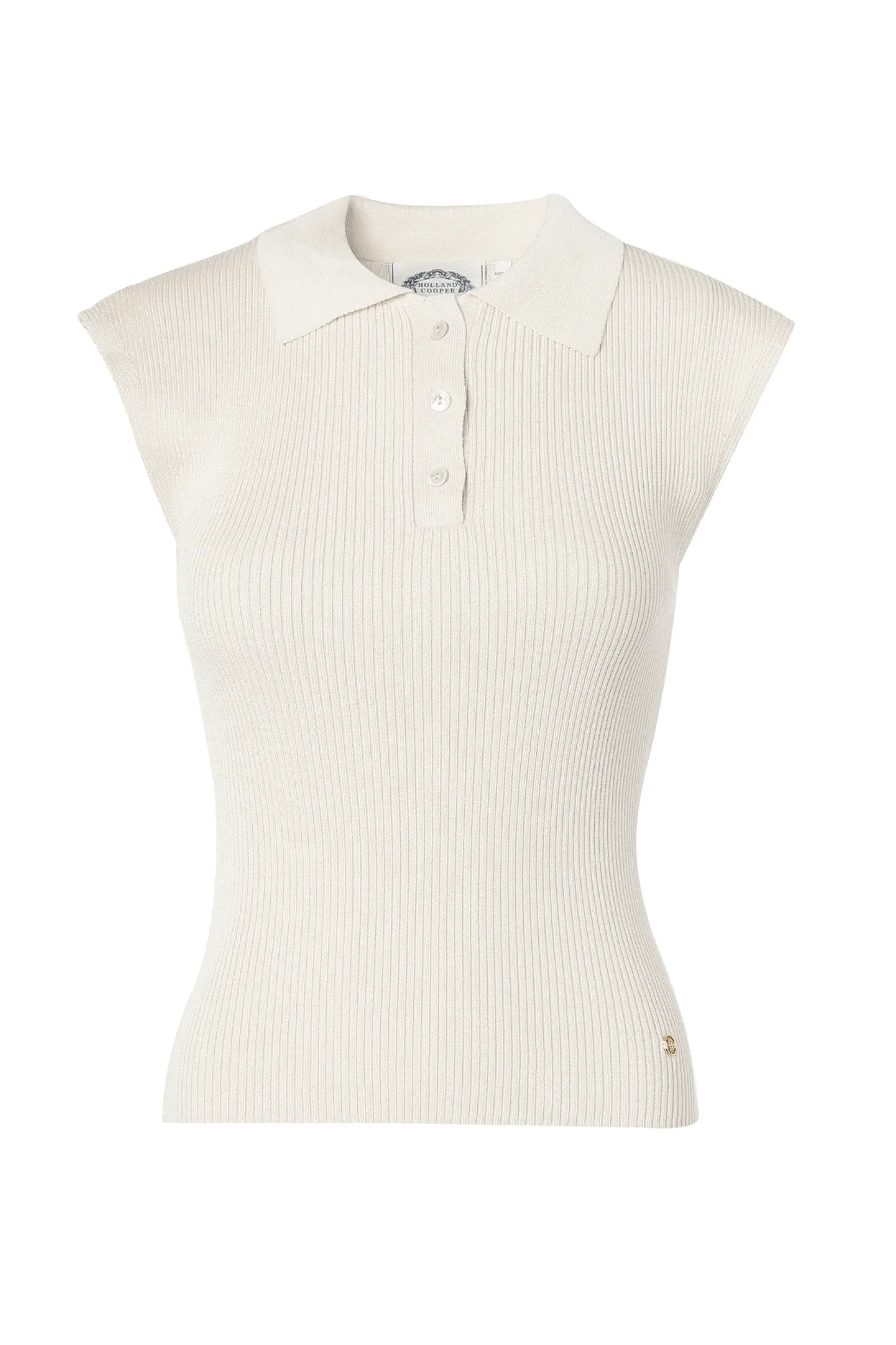 Holland Cooper Knitwear|Shop By Product-Scarlett Polo Knit Ecru