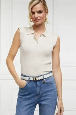 Holland Cooper Knitwear|Shop By Product-Scarlett Polo Knit Ecru