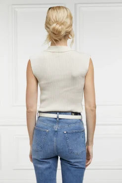 Holland Cooper Knitwear|Shop By Product-Scarlett Polo Knit Ecru