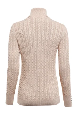 Holland Cooper Knitwear|Après Ski-Seattle Roll Neck Cable Knit Oatmeal