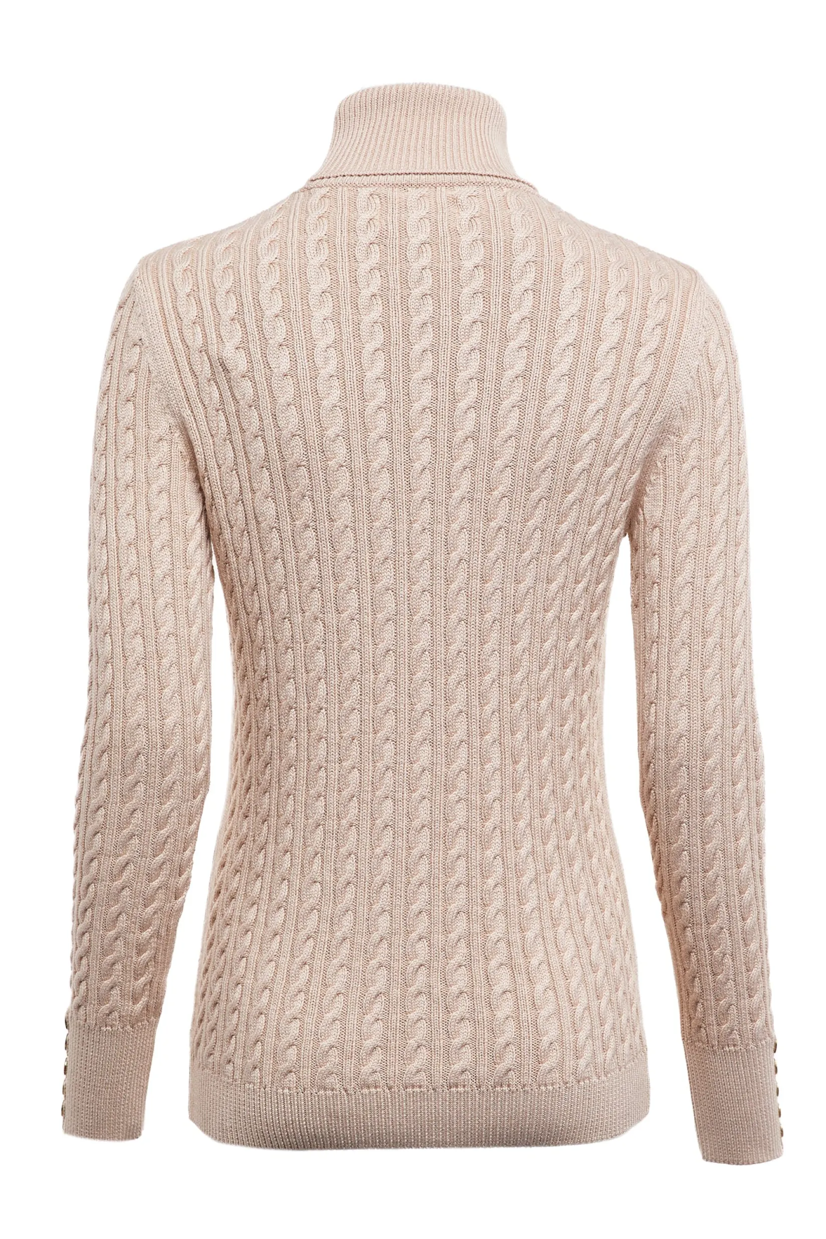 Holland Cooper Knitwear|Après Ski-Seattle Roll Neck Cable Knit Oatmeal