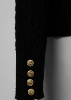 Holland Cooper Knitwear|Wardrobe Staples-Seattle Roll Neck Cable Knit Black
