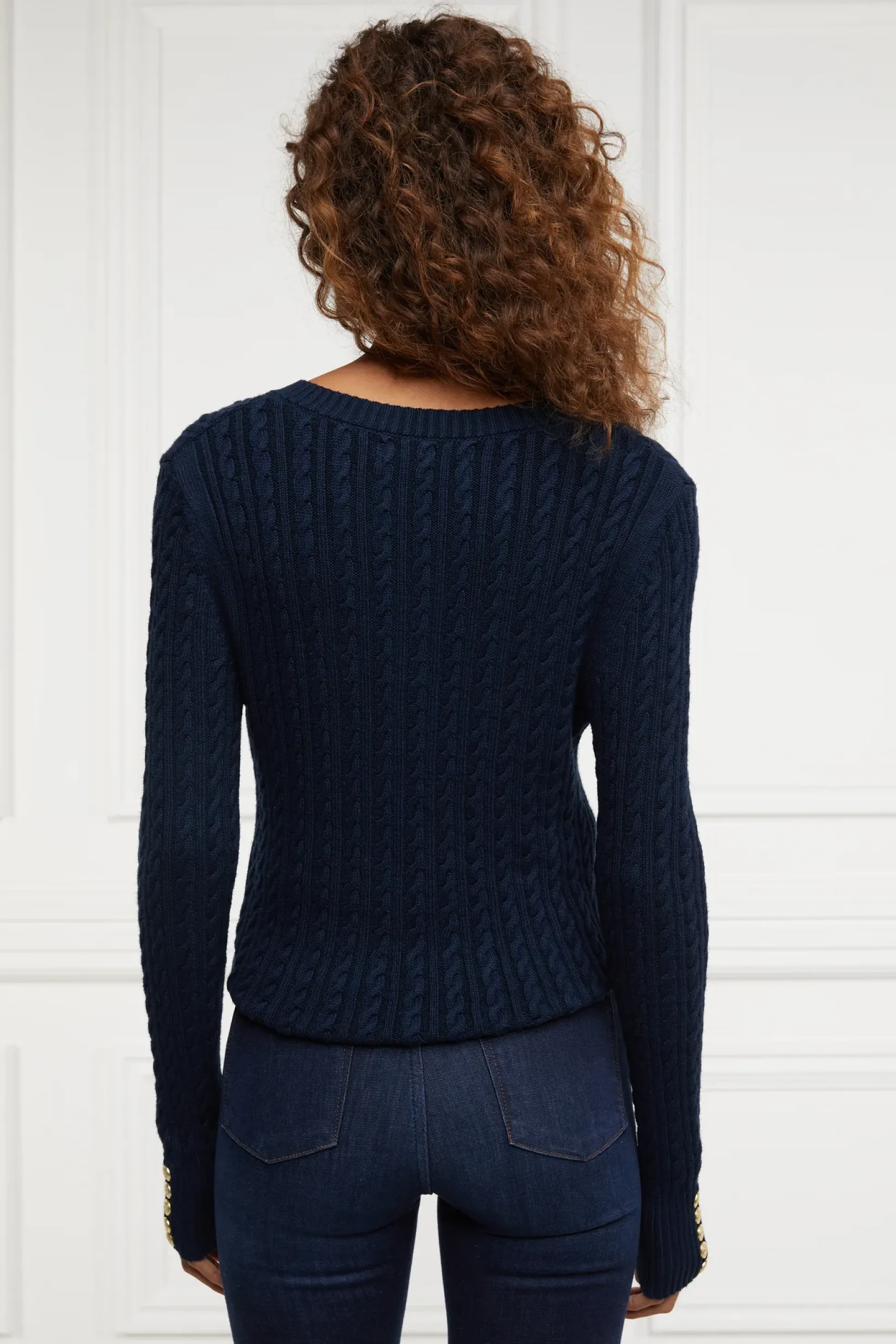 Holland Cooper Knitwear-Seattle V-Neck Knit Ink Navy