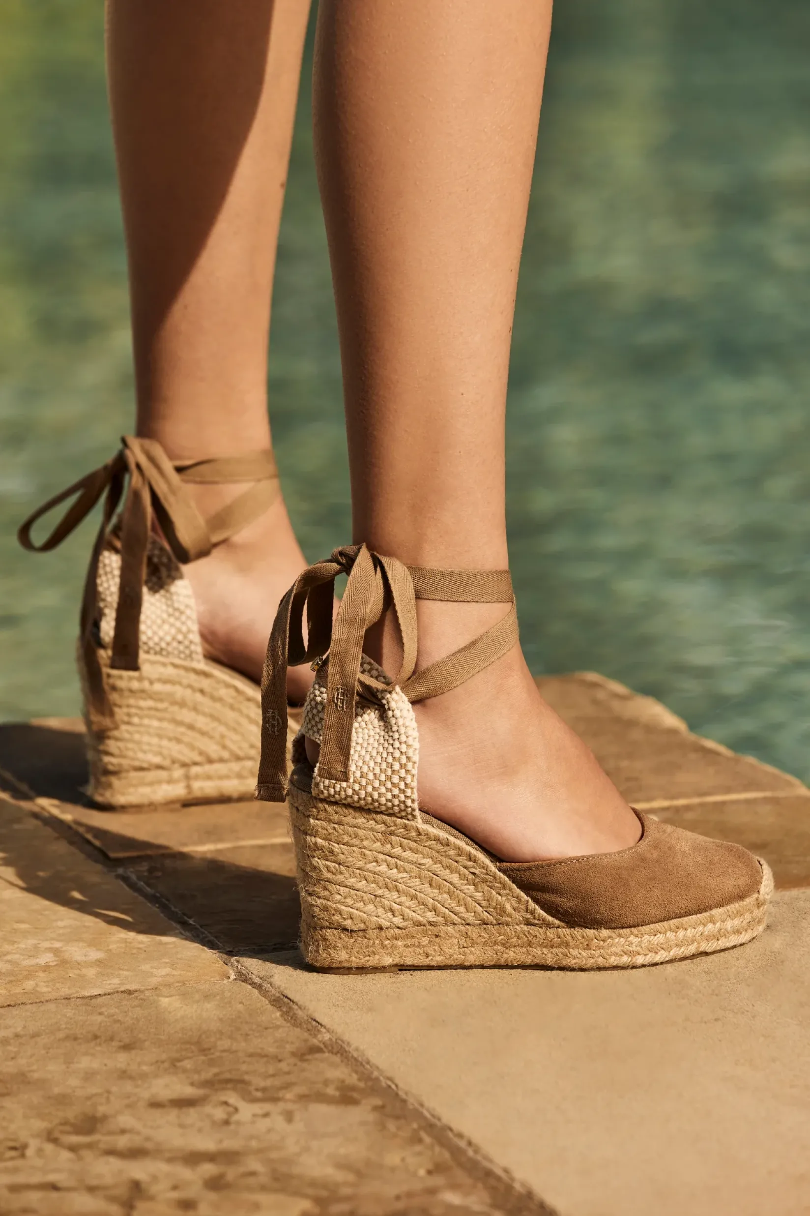 Holland Cooper Sandals|Footwear-Seville Wedge Sandal Taupe