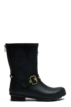 Holland Cooper Wellington Boots|Footwear-Sherpa Lined Chelsea Wellington Matte Black
