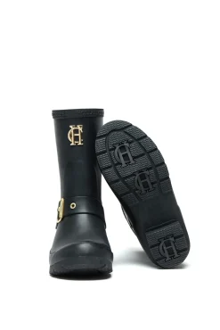 Holland Cooper Wellington Boots|Footwear-Sherpa Lined Chelsea Wellington Matte Black