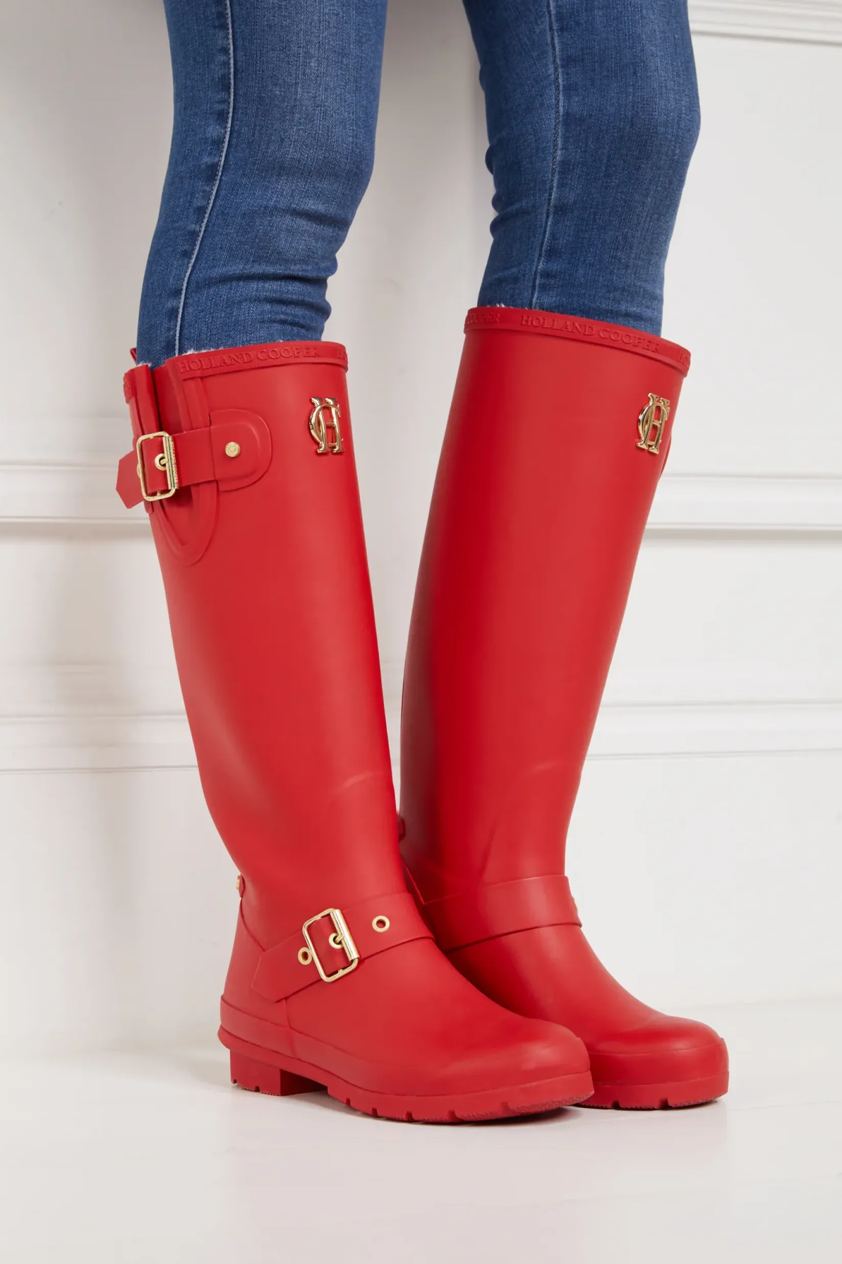 Holland Cooper At The Stables-Sherpa Lined Regency Wellington Heritage Red