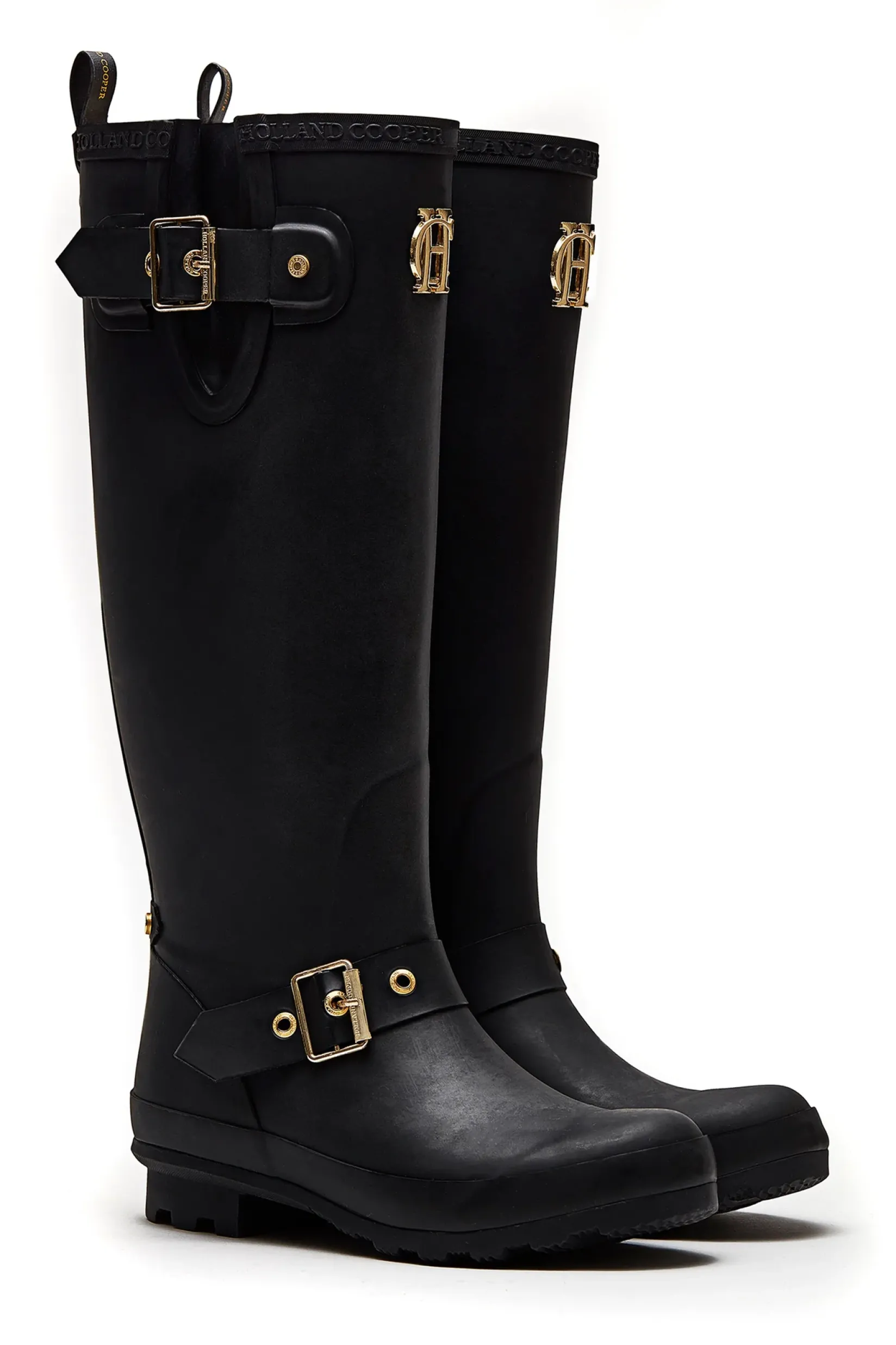Holland Cooper At The Stables|Wellington Boots-Sherpa Lined Regency Wellington Matte Black