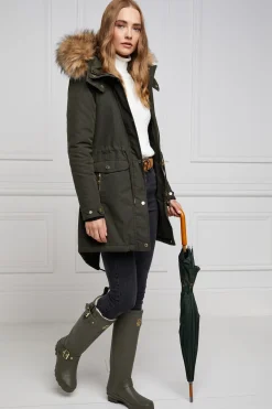 Holland Cooper At The Stables|Wellington Boots-Sherpa Lined Regency Wellington Matte Green