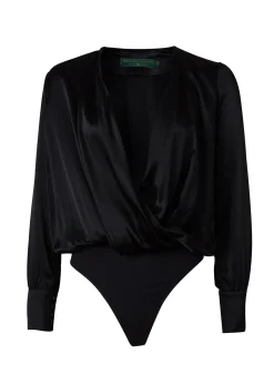 Holland Cooper Shirts & Blouses|Bodysuits-Silk Bodysuit Black