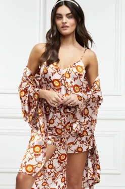 Holland Cooper Sleepwear-Silk Dressing Gown Blush