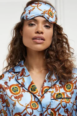 Holland Cooper Sleepwear-Silk Eye Mask Sky Blue