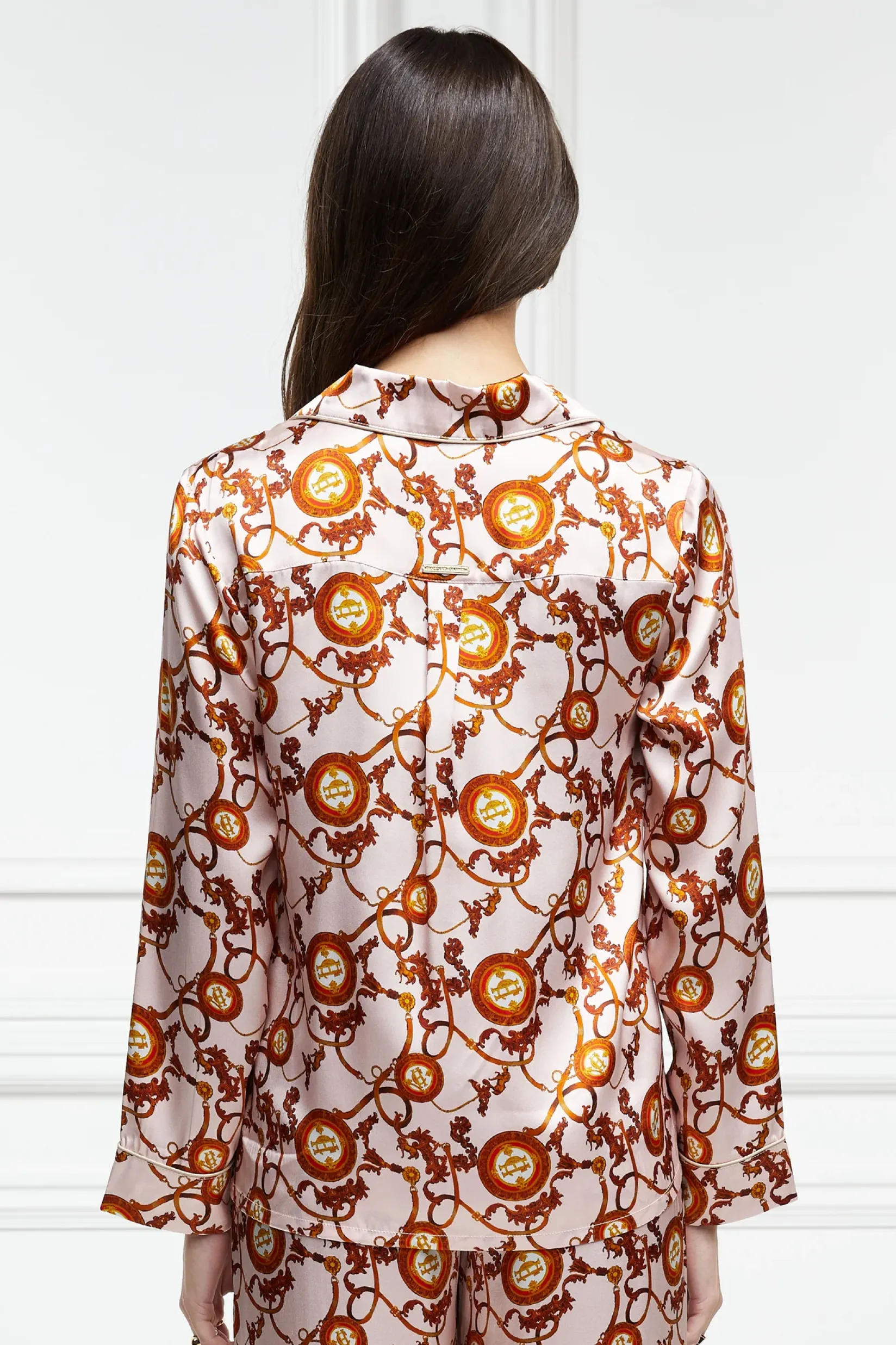 Holland Cooper Sleepwear-Silk Pyjama Shirt Blush