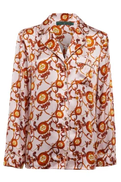 Holland Cooper Sleepwear-Silk Pyjama Shirt Blush