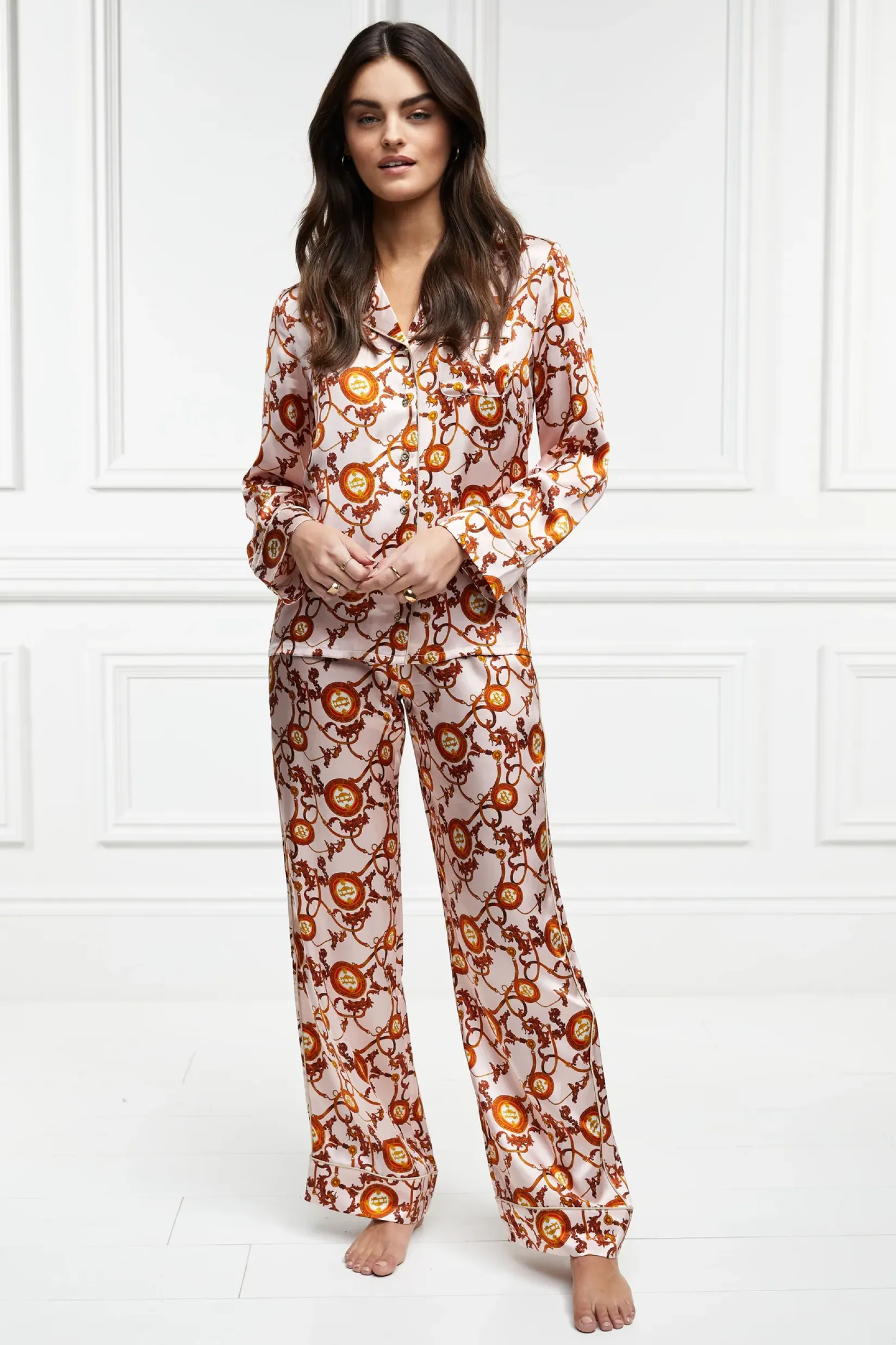 Holland Cooper Sleepwear-Silk Pyjama Trouser Blush