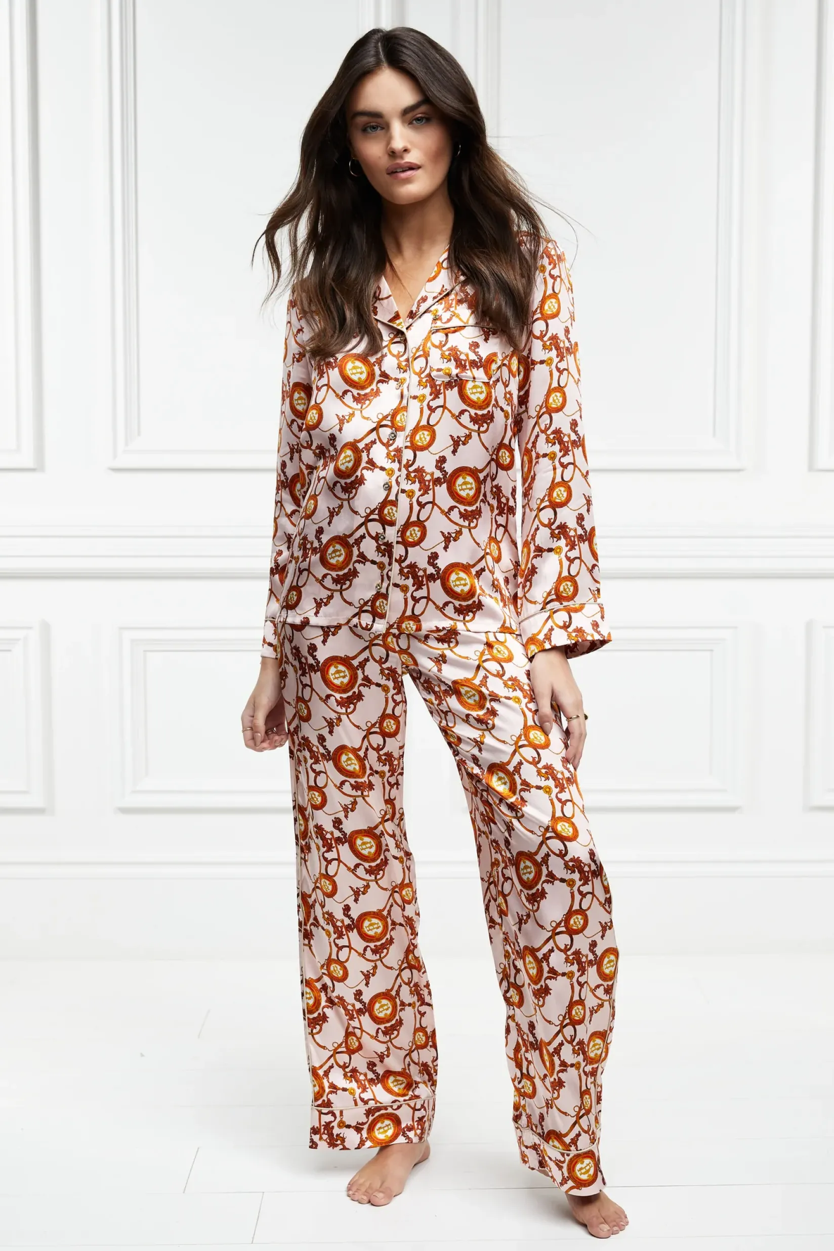 Holland Cooper Sleepwear-Silk Pyjama Trouser Blush