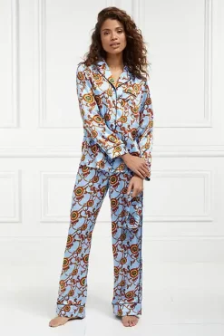 Holland Cooper Sleepwear-Silk Pyjama Trouser Sky Blue