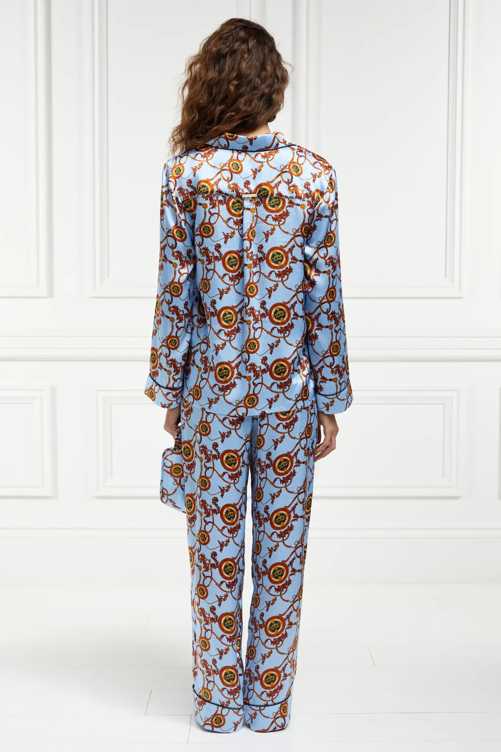Holland Cooper Sleepwear-Silk Pyjama Trouser Sky Blue