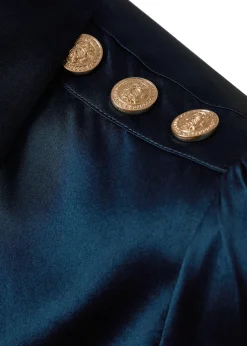 Holland Cooper Shirts & Blouses|Back In Stock-Silk V-Neck Blouse Petrol Blue