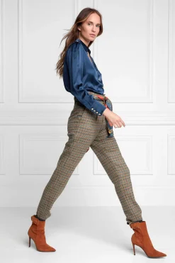 Holland Cooper Shirts & Blouses|Back In Stock-Silk V-Neck Blouse Petrol Blue