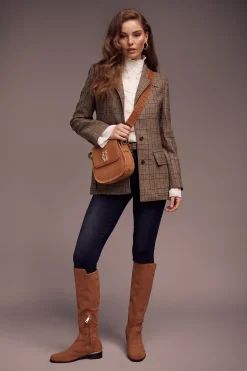 Holland Cooper Blazers|Jackets-Single Breasted Field Blazer Bourbon Tweed
