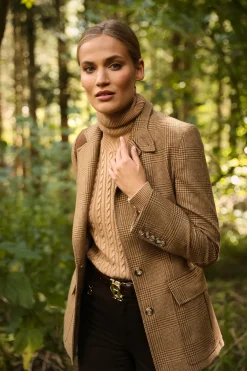 Holland Cooper Blazers|Jackets-Single Breasted Field Blazer Tawny