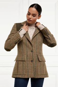 Holland Cooper Blazers|Jackets-Single Breasted Field Blazer Hailes Green Tweed