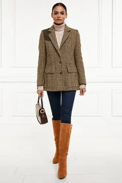 Holland Cooper Blazers|Jackets-Single Breasted Field Blazer Hailes Green Tweed