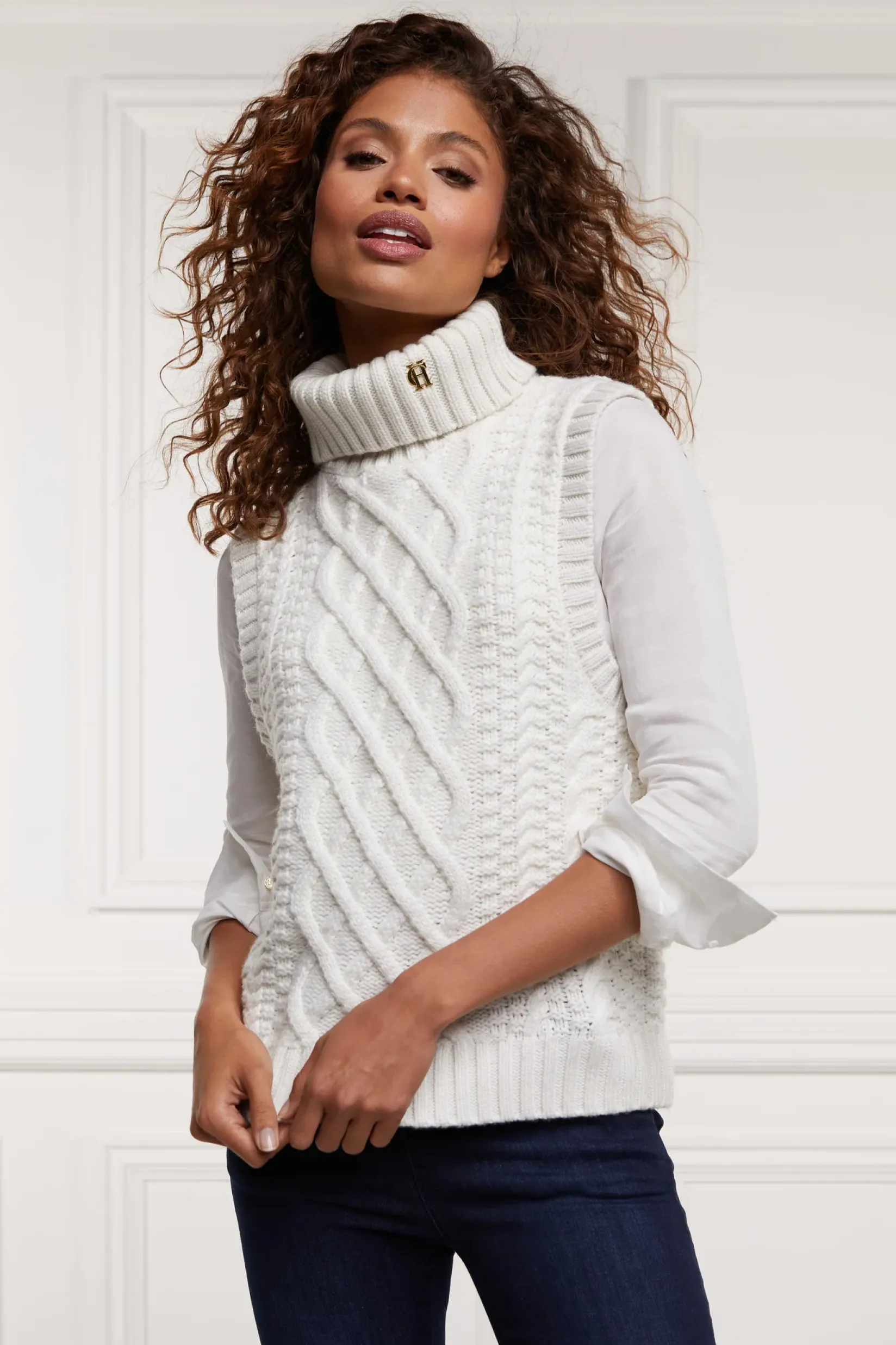 Holland Cooper Knitwear|Jade's Top Picks-Sleeveless Knit Oyster