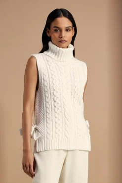 Holland Cooper Knitwear-Sleeveless Knit Natural