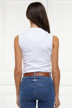 Holland Cooper Polo Shirts|Casualwear-Sleeveless Polo Shirt White