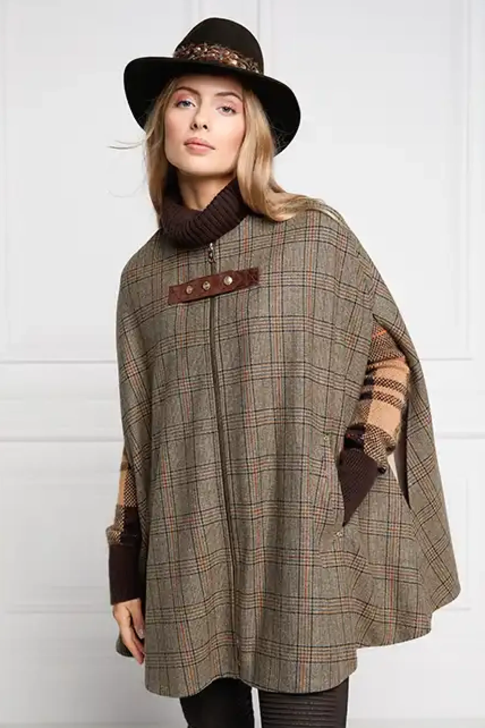 Holland Cooper Capes-Slim Cape Bourbon Tweed