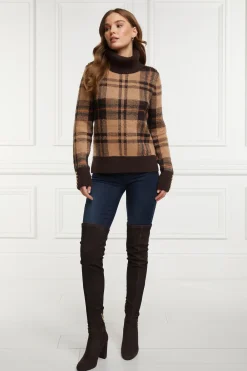 Holland Cooper Gifts For Her|Boots-Sloane Over The Knee Boot Chocolate