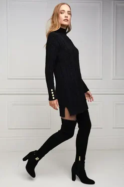 Holland Cooper Boots|Footwear-Sloane Over The Knee Boot Black