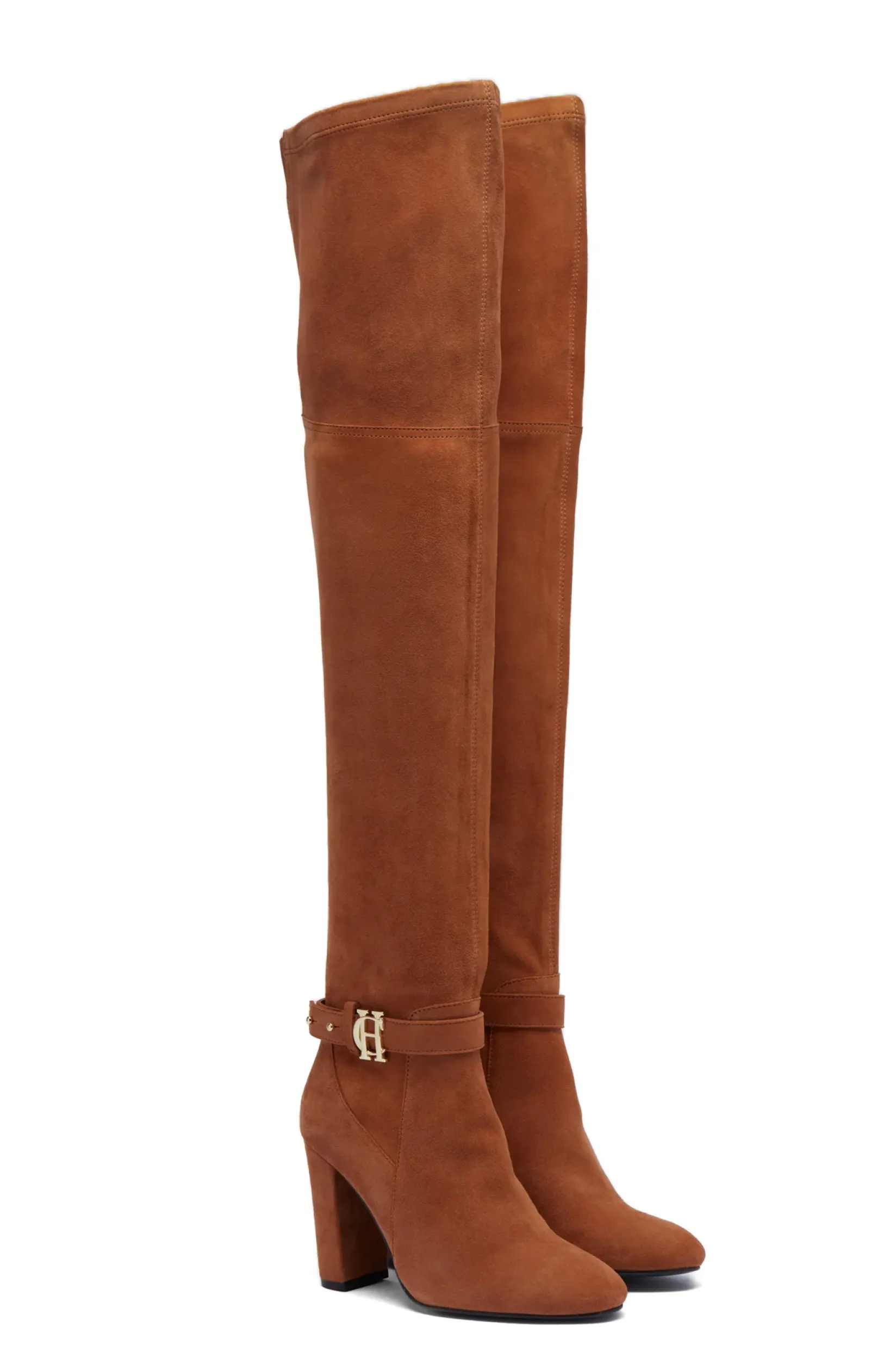 Holland Cooper Boots|Footwear-Sloane Over The Knee Boot Tan