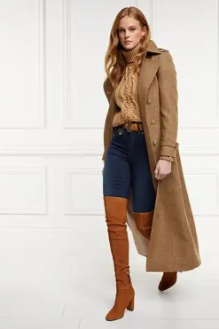 Holland Cooper Boots|Footwear-Sloane Over The Knee Boot Tan