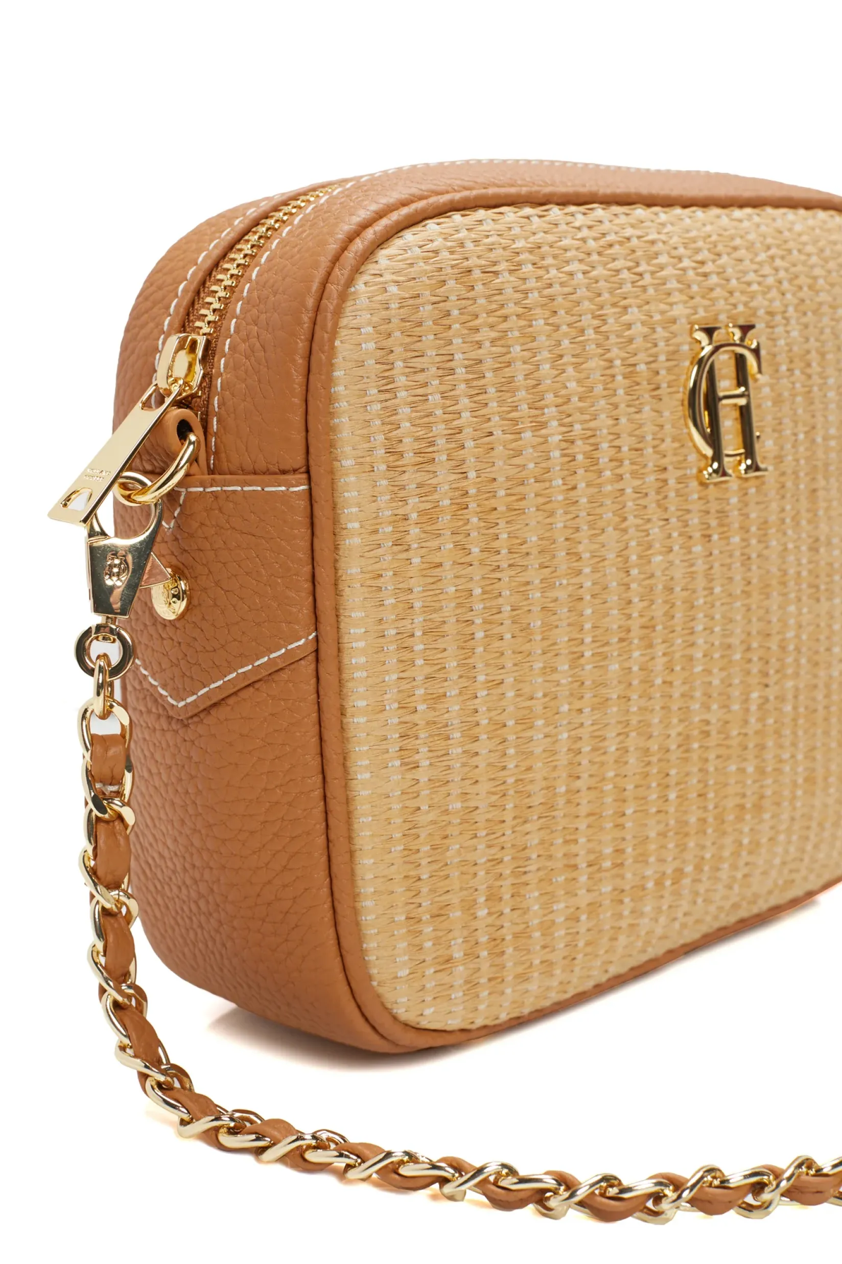 Holland Cooper Crossbody Bags|Bags-Soho Camera Bag Tan Raffia